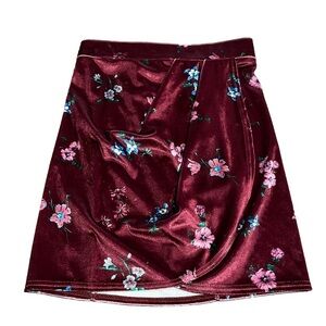 ASOS Women’s Floral Velvet Faux Wrap Mini Skirt Size 4 NWT
